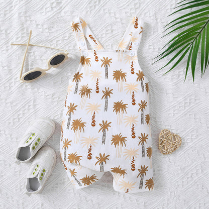 Kids Botanical Print Overalls