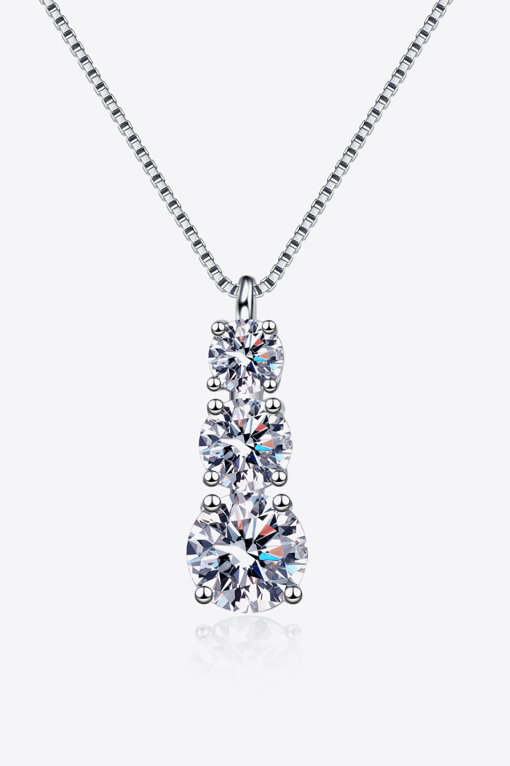 Collier à triple pendentif moissanite