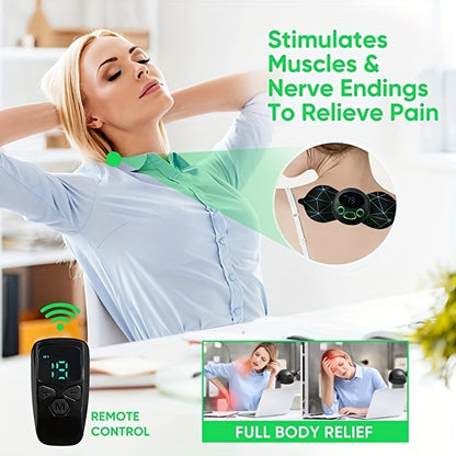 8-Mode Wireless Electric Neck Massager: Relieve Pain & Increase Mobility with LCD Display EMS Body Stretcher!