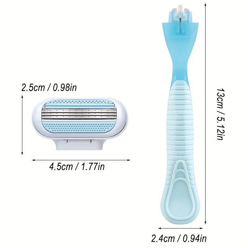 4 pcs Women's Safety Razor with 3-Blade Fusion Blades for Smooth and Painless Shaving