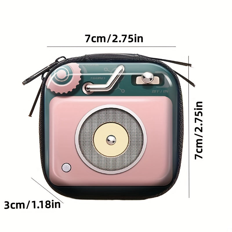 1pc Creative Cute Tinplate Camera Pattern Coin Purse,  Vintage Zipper Metal Coin Purse Mini Coin Key Storage Pouch Headphone Holder