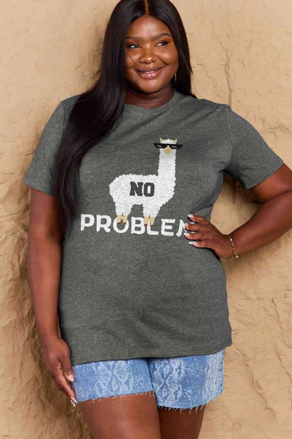 Simply Love Full Size NO PROBLEM Graphic Cotton Tee