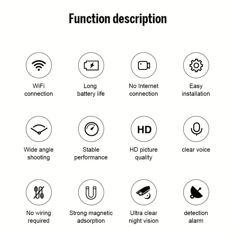 X10 WiFi Mini Camera with Night Vision, HD Webcam, 1080p Video Recording, Motion Detection, and Home Security Surveillance