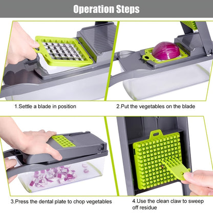 14-in-1 Vegetable Chopper: Effortlessly Slice, Dice, and Chop Veggies in Seconds!