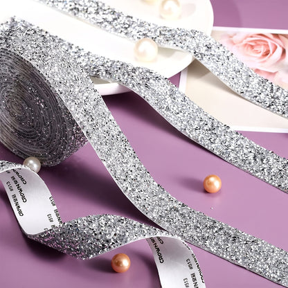 Sparkle Up Your Wedding, Party, Car, or Phone with 3 Yards of Self-Adhesive Rhinestone Ribbon!