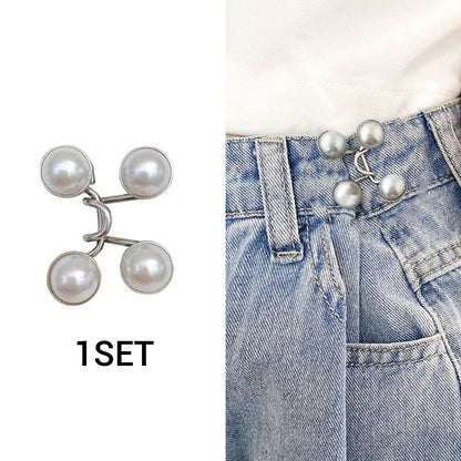 1 Set Of Pant Waist Tightener Instant Jean Buttons For Loose Jeans Pants Clips For Waist Detachable Jean Buttons Pins No Sewing Waistband Tightener