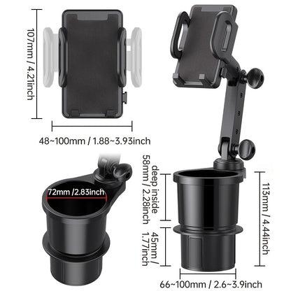 2-in-1 Universal Car Cup Holder & Phone Mount - Expandable Drink Cup Holder & Phone Stand - Multifunctional Car Accessaries