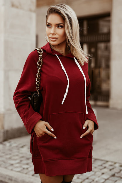 Side Slit Raglan Sleeve Hoodie