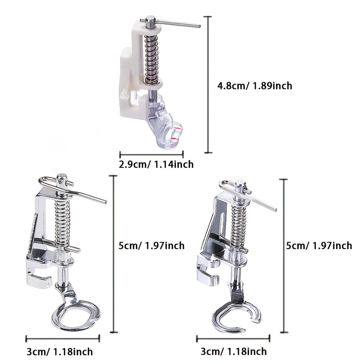 Upgrade Your Sewing Machine with this 3pcs Rolled Hem Presser Foot Set - Compatible with Singer, Brother, Babylock & More!