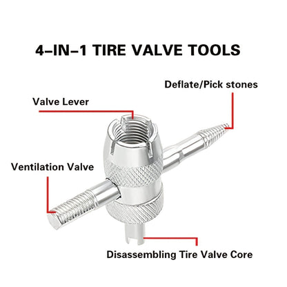 Upgrade Your Tire Maintenance with This 4-in-1 Multifunctional Valve Wrench!