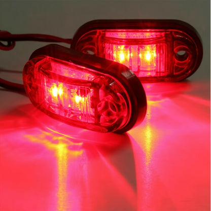 12 pièces 2.5 "LED voiture ovale dégagement côté lumière ambre et rouge 1.2W feux de position, feu de position de dégagement latéral 