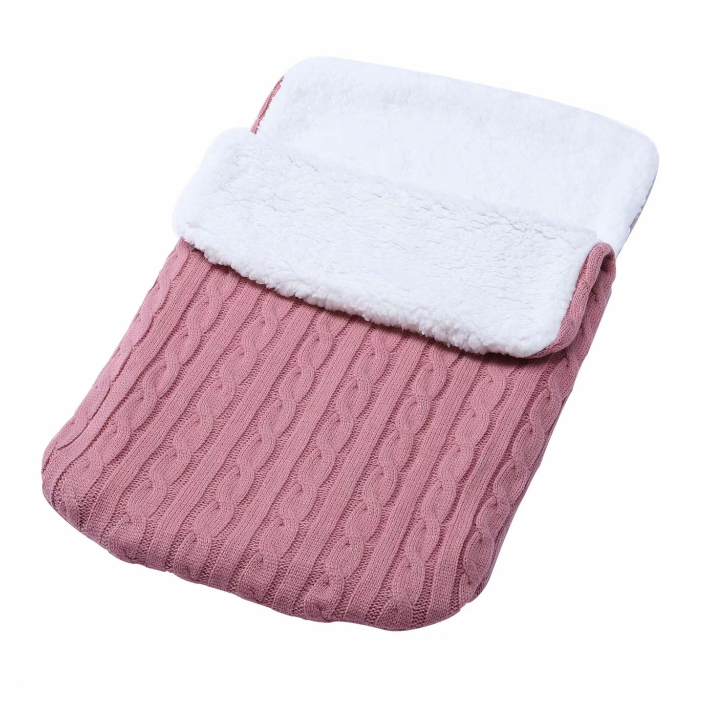 Warm and Cozy Baby Fleece Sleeping Bag - Soft and Comfortable Knitted Wool Trolley Sleeping Bag for Infants