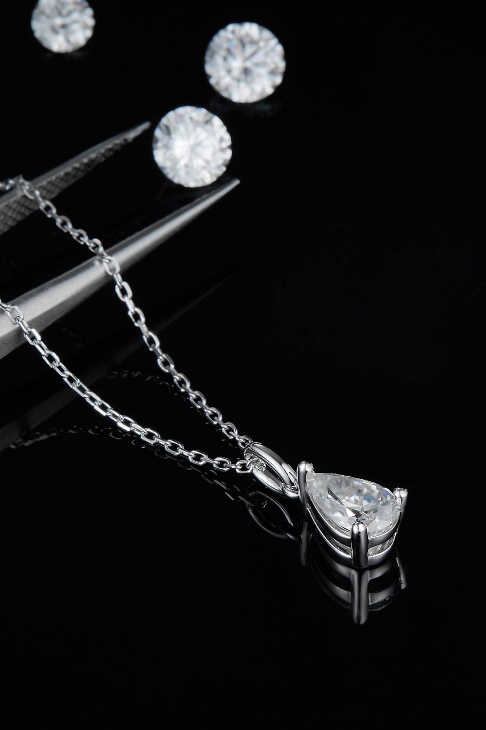 Collier en argent sterling 925 moissanite 1 carat