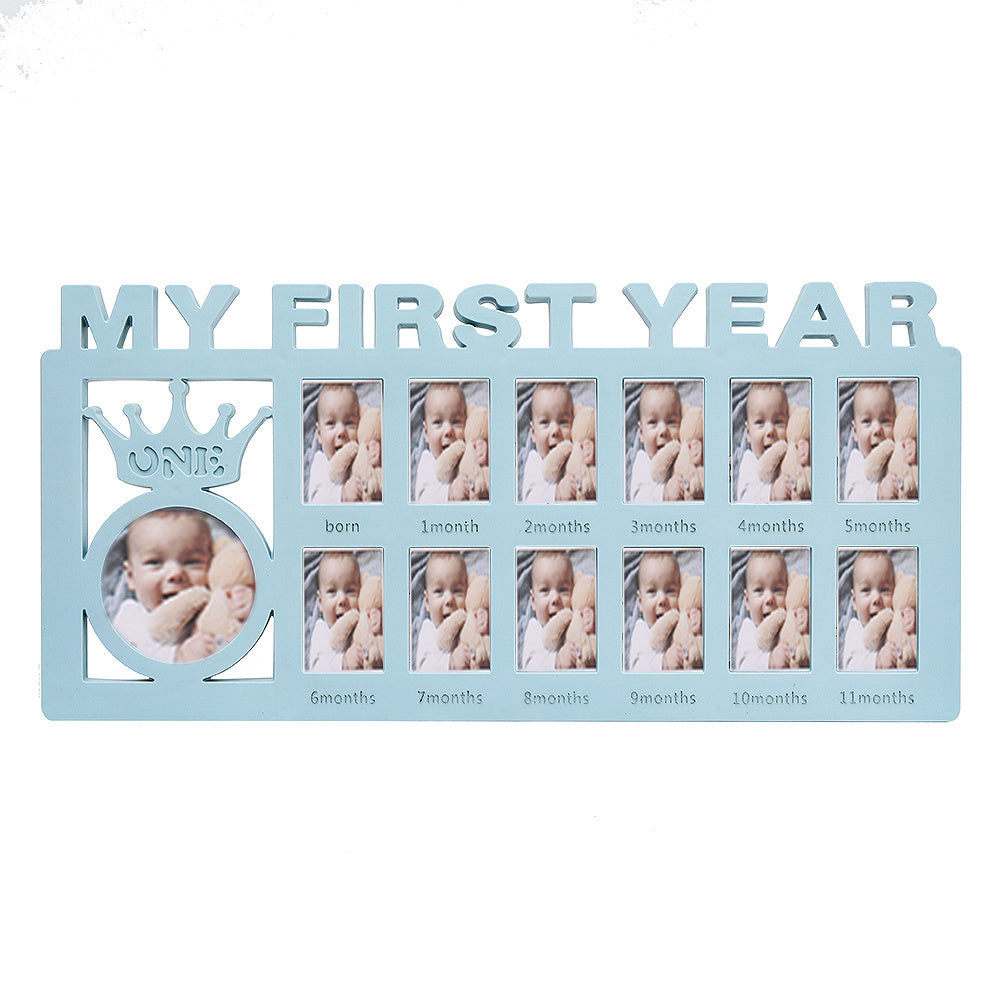 12-Month Growth Record Photo Frame for Baby - Creative Design & PP Plastic Material