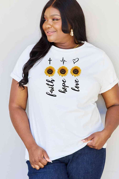 Simply Love T-shirt graphique tournesol pleine taille