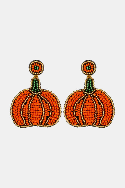 Beads Detail Pumpkin Shape Dangle Earring