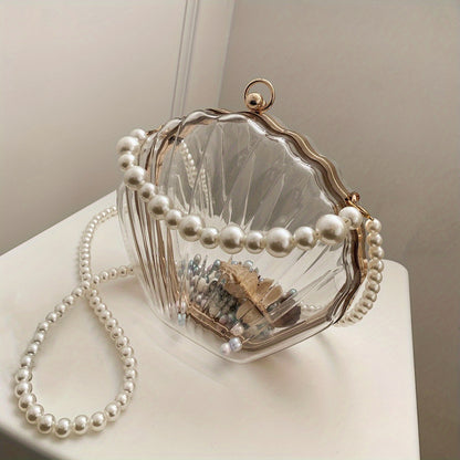 Trendy Clear Acrylic Crossbody Bag with Chain Strap - Stylish and Durable Women's Purse