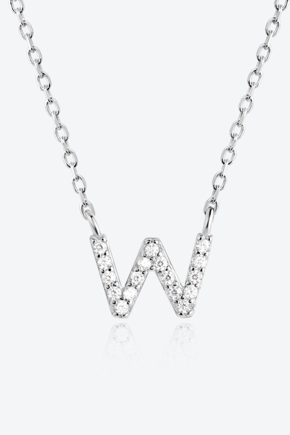 Collier en argent sterling 925 avec zircon V à Z