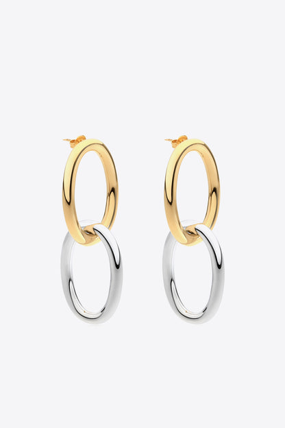 Two-Tone Double Hoop Earrings