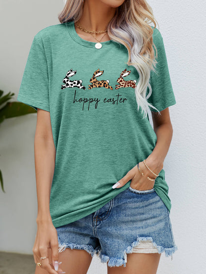 HOPPY EASTER Bunny Graphic Tee Shirt