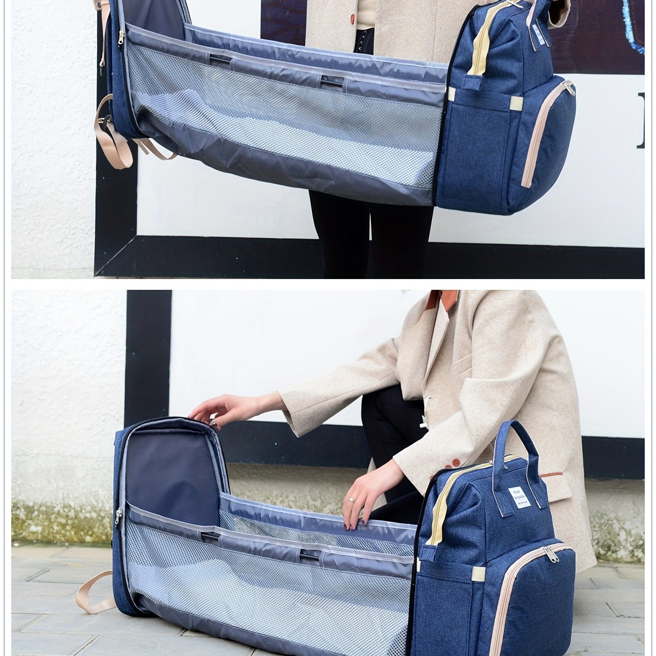 The Ultimate Mother & Baby Bag: Portable Folding Crib, Lightweight & Large-Capacity Leisure Bag!