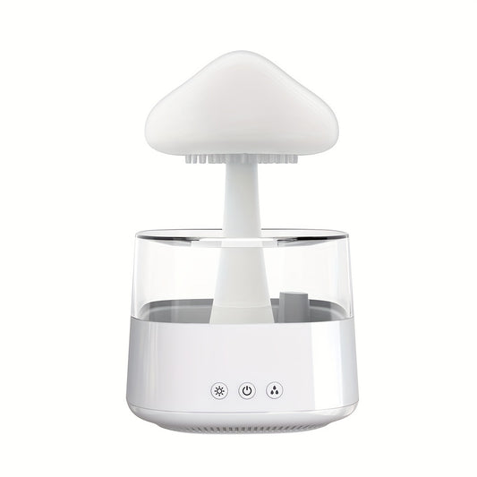 Humidificateur de nuage de pluie à veilleuse LED à 7 couleurs : humidificateur mignon et diffuseur d'huile pour chambre à coucher et bureau - vous aide à dormir et à vous détendre avec le bruit de la pluie ! 