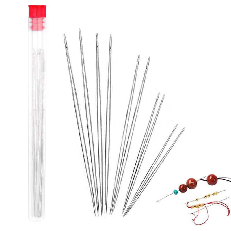 10 pieces Collapsible Beading Needles Set for Jewelry Making - 5 Sizes of Seed Beads Needles with Needle Bottle