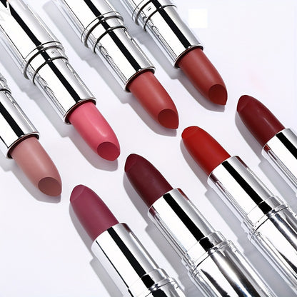 8 colors Moisturizing Matte Lipstick - Waterproof, Velvet Finish, Non-Stick Cup, Long-Lasting Makeup