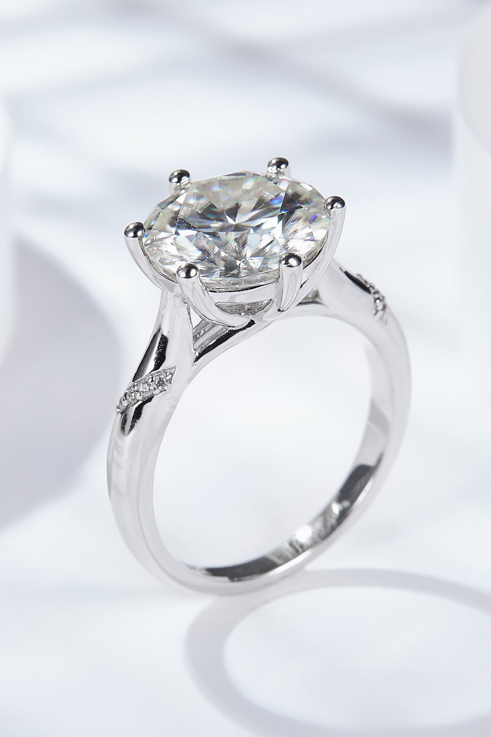 Bague solitaire moissanite 5 carats