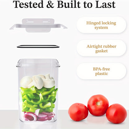 5pcs Airtight Food Storage Containers Set With Lids, BPA Free Plastic Dry Food Canisters For Kitchen Pantry Organization, Dishwasher Safe, With Labels