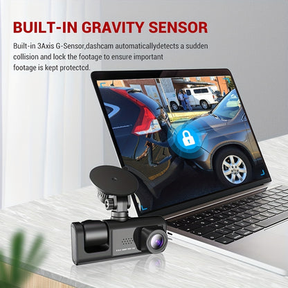 2-In-1 1080P Dash Cam For Cars: IR Night Vision, Loop Recording, 2 IPS Screen - Car DVR Camera