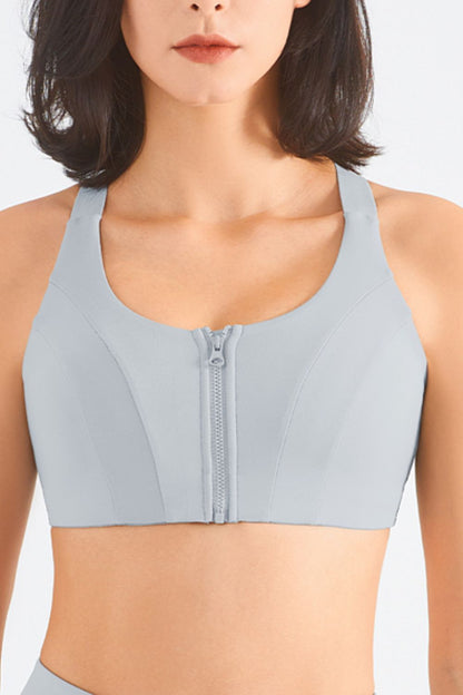 Soutien-gorge de sport zippé à dos nageur