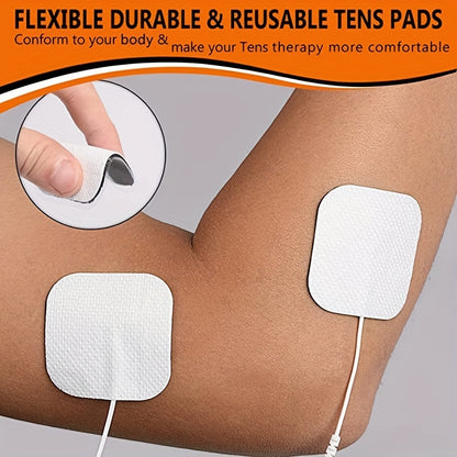 20pcs TENS Unit Replacement Pads: Latex-Free, Compatible With TENS Machines & 2mm Pin Connector Lead Wires (AUVON TENS, TENS 7000, Etekcity, Nicwell Care Tens)