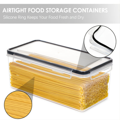 1/2/3pcs Airtight Food Storage Containers With Lids 3.2L, Plastic Spaghetti Container, PP Material BPA Free Kitchen Pantry Organization And Storage