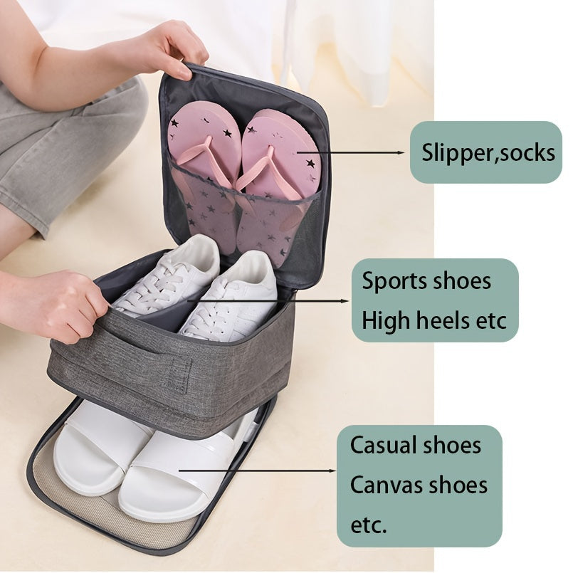 Travel Shoes Storage Bag, Portable Zipper Storage Bag With Handle Luggage Packing Bag For Shoes