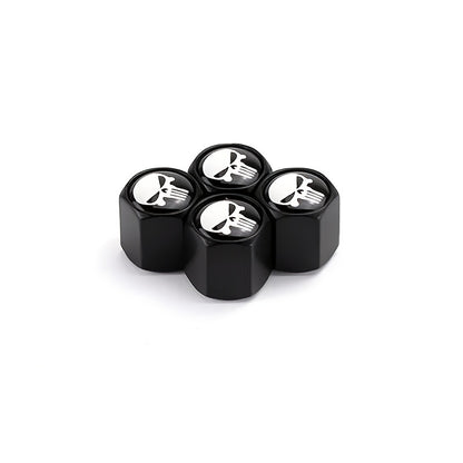 4Pcs/Set Skull Skeleton Emblem Car Wheel Tire Valve Cap, Air Valve Stem Caps Air Cover Car Styling Truck Car Motorbike Accessories