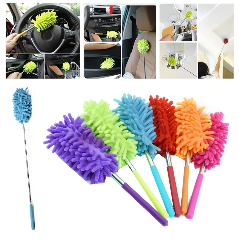 1Pc Microfiber Duster Brush: Extendable Hand Dust Cleaner for Home, Car, Furniture & Air-condition Cleaning!