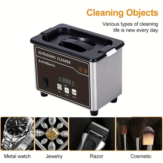 Ultrasonic Jewelry Cleaner, Professional Ultrasonic Cleaner Machine, Portable Household Cleaning Machine With 18 Time Modes That Can Be Set, For Eyeglasses, Watches, Earrings, Ring, Necklaces,Coins, Makeup Brushes And Baby Products