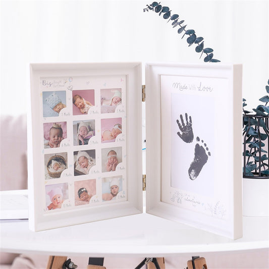 100 Days Anniversary Table Filler Photo Frame - Capture Your Newborn's Hand & Foot Prints!