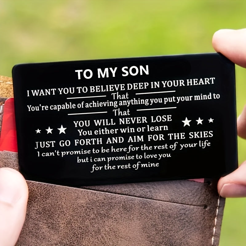 To My Grandson Engraved Aluminum Alloy Wallet Insert Card Gift From Grandparents Love Note Cards Birthday Gift For Grandson