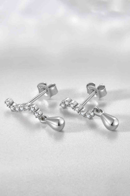 Boucles d'oreilles pendantes en argent sterling 925 avec zircone