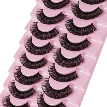 10 Paris Fluffy False Eyelashes, 3D Natural Look Lashes For Women, Volume Soft EyeLashes, DH06-03