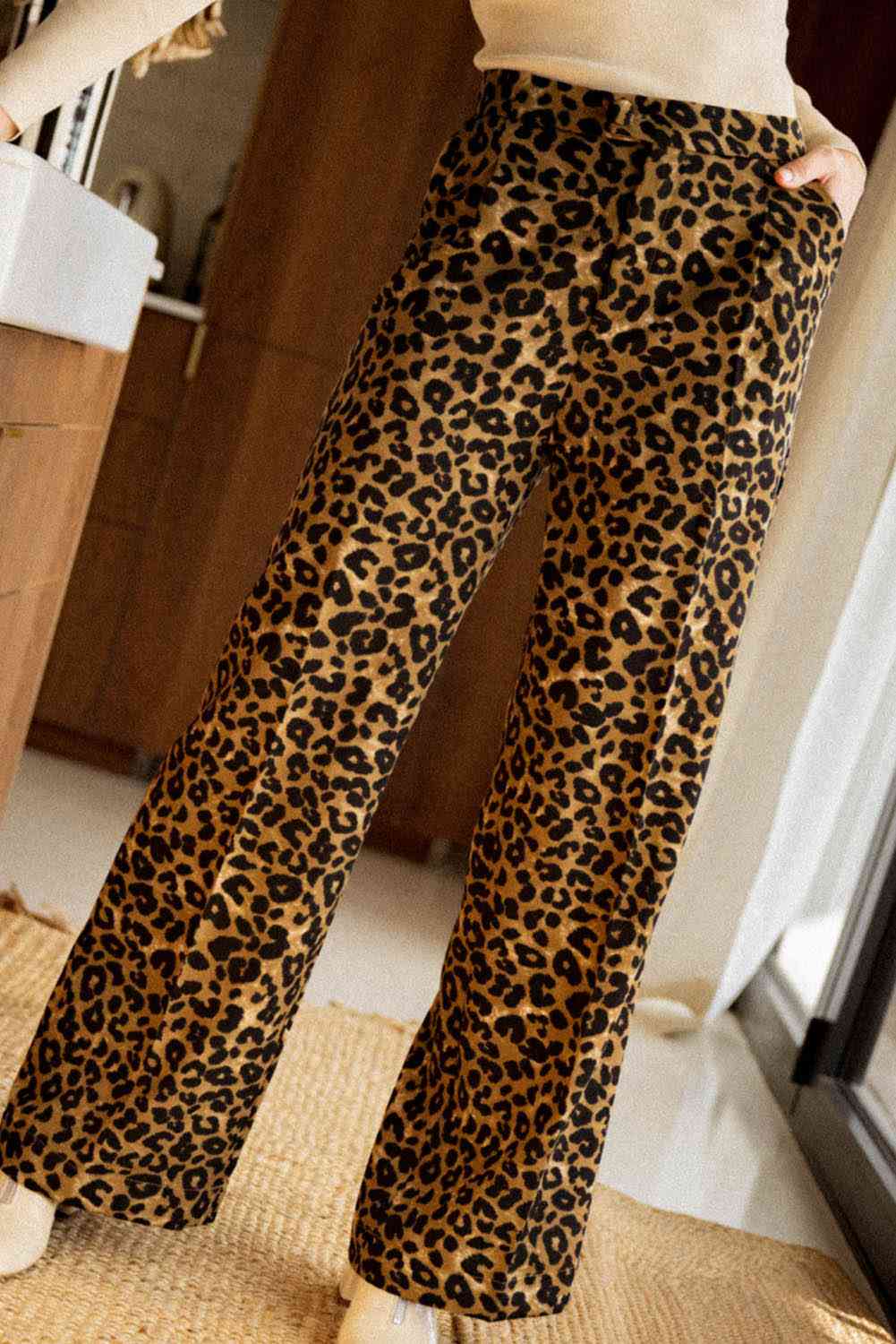 Pantalon large léopard