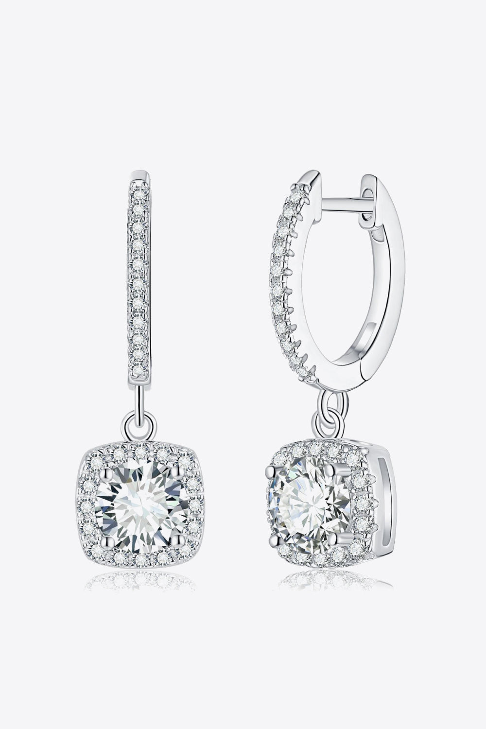 Boucles d'oreilles pendantes Huggie Moissanite