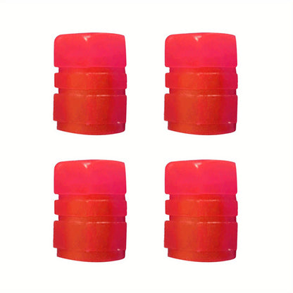 Upgrade Your Vehicle with These 4pcs Colorful Glowing Tire Valve Caps!