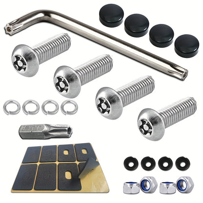 Anti Theft License Plate Screws, 1/4"(M6) Stainless Steel Bolts Fasteners Kits For Car Tag Frame Holder, Tamper Resistant Self Mechanical Bolts