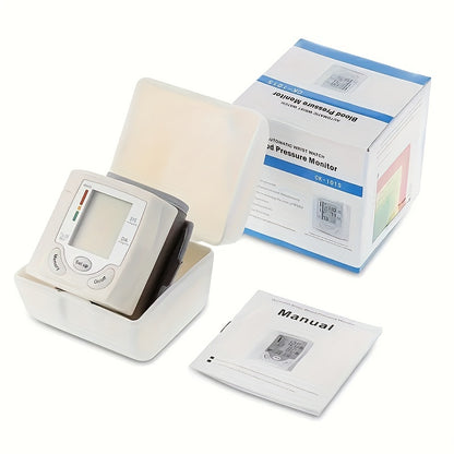 Wrist Blood Pressure Machine - Wrist Precise Automatic High Blood Pressure Monitor Portable LCD Heart Rate Monitor With Storage Box