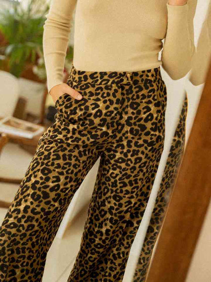 Pantalon large léopard