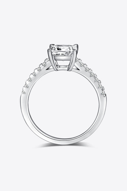 Bague en pierre latérale en argent sterling 925 moissanite 1,21 carat