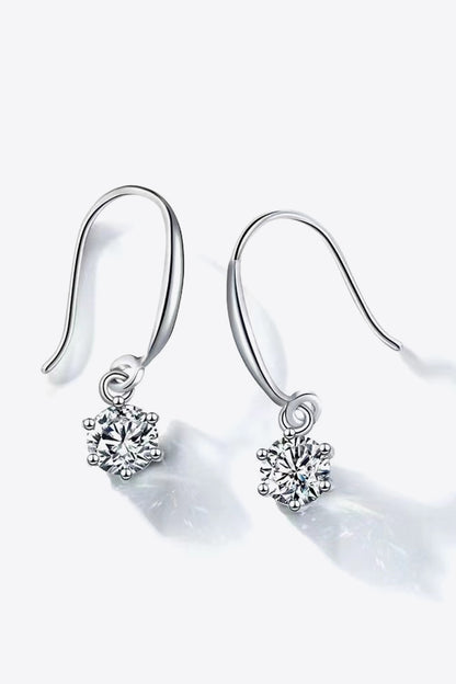 Boucles d'oreilles pendantes à 6 griffes en moissanite 2 carats